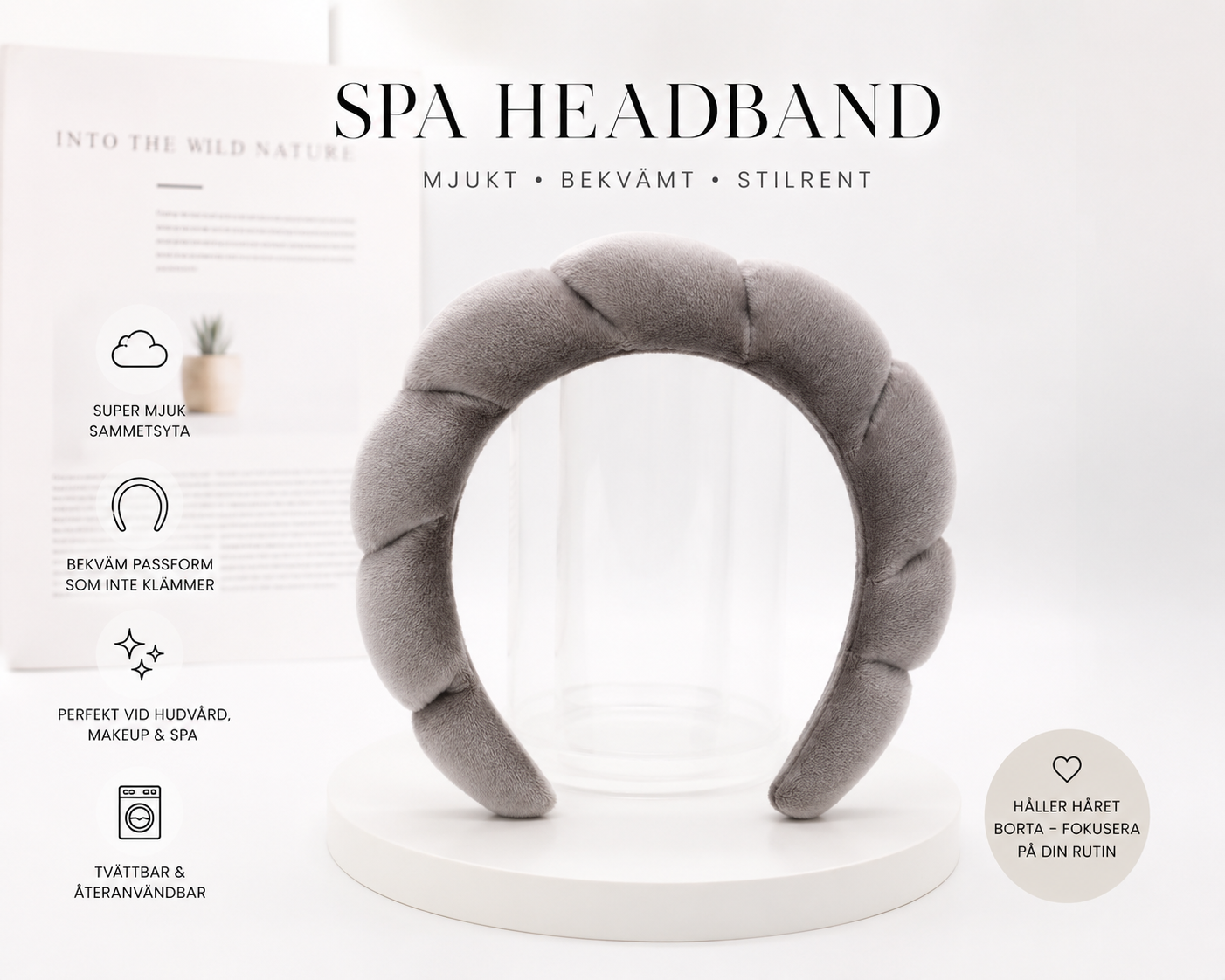 Spa Headband – Mjuk Smink- & Hudvårdsdiadem