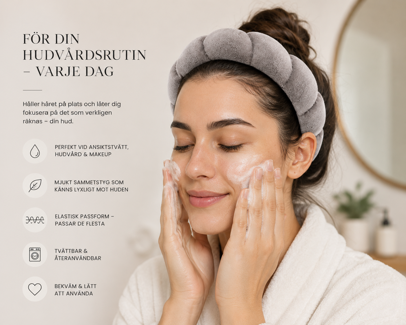 Spa Headband – Mjuk Smink- & Hudvårdsdiadem