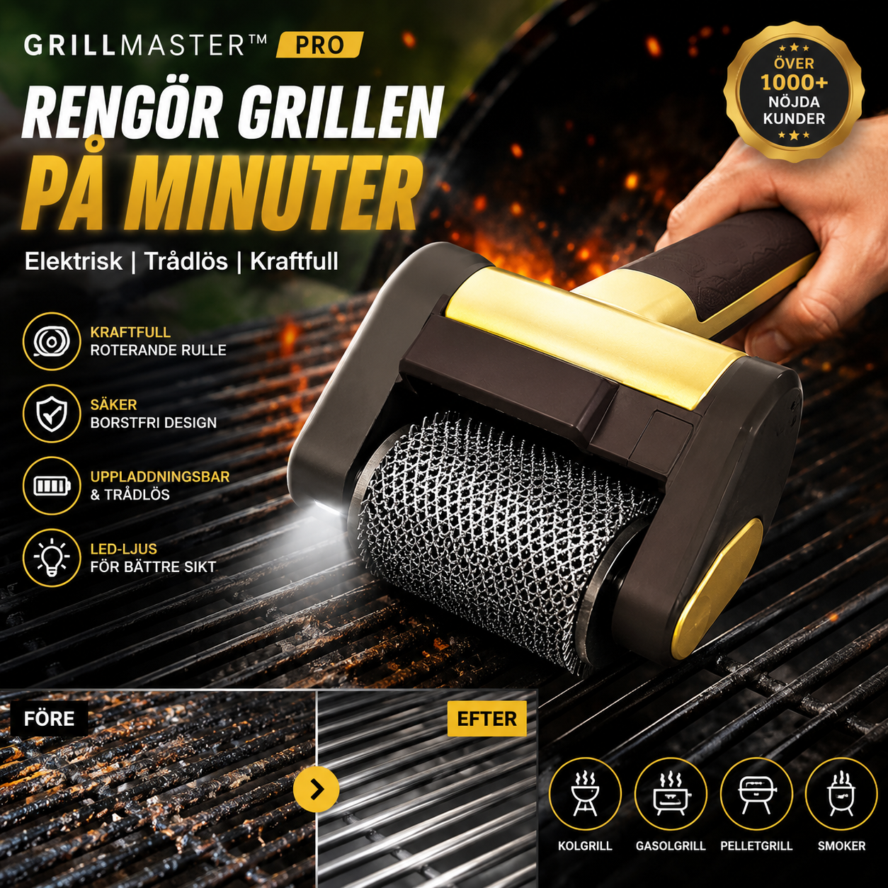 GrillRoller Pro – Rengör Grillen på Minuter